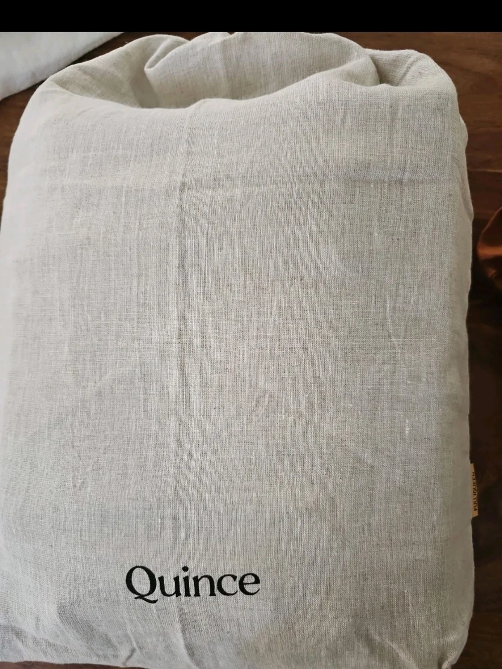 QUINCE European Linen Duvet Cover Set Two Shams Natural Chambray Full / Queen